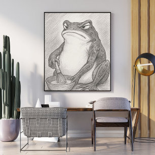 Minimalist Japanese Frog Art Print Matsumoto