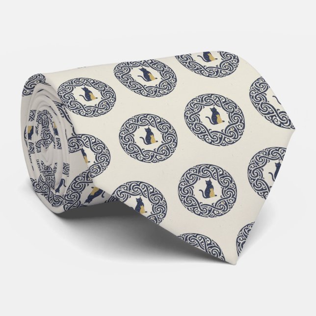 Minimalist Japanese Geometric Patterns Tie (Rolled)