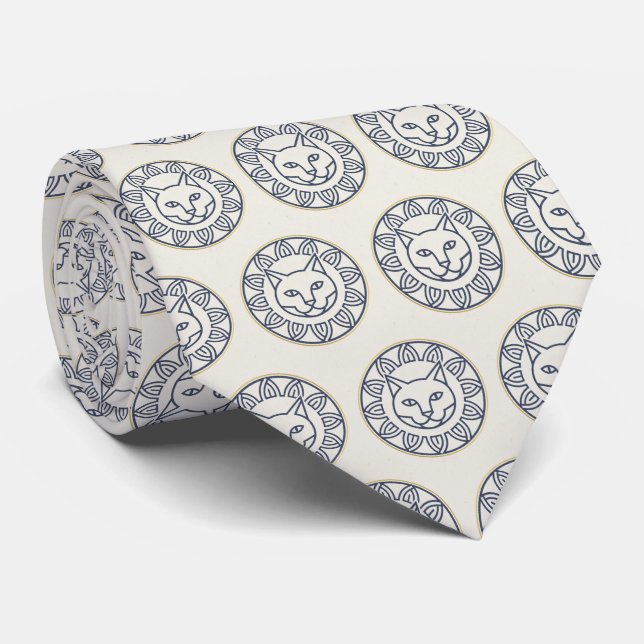 Minimalist Japanese Geometric Patterns Tie (Rolled)