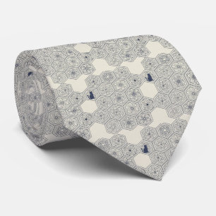 Minimalist Japanese Geometric Patterns Tie
