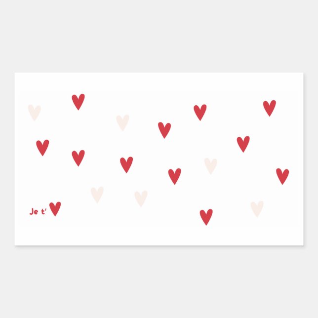 Minimalist “Je t’❤️” Mug Rectangular Sticker (Front)