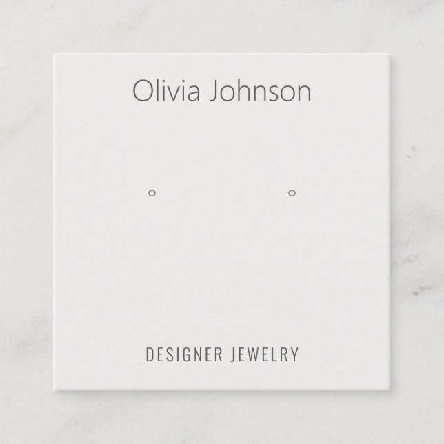Minimalist Jewellery Earring Display Business Card (Front)