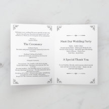 Minimalist Jewish Wedding Program