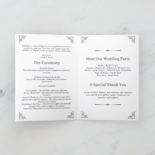 Minimalist Jewish Wedding Program