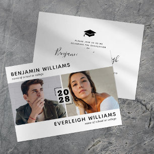 Minimalist Joint Graduation Party Invitation