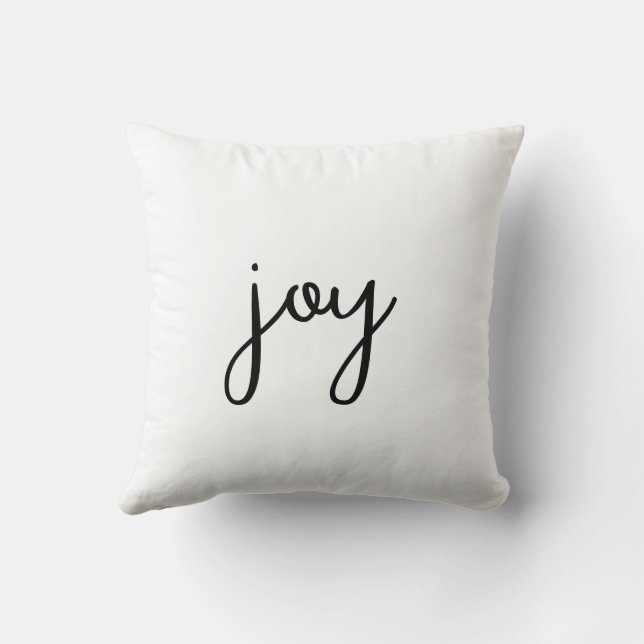 Minimalist "JOY" Decorative Throw Pillow (Back)