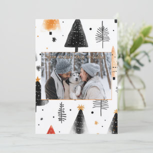 Minimalist Joy Greeting Family Christmas Holiday Card