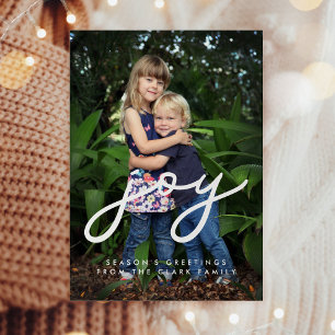 Minimalist Joy Holiday photo card