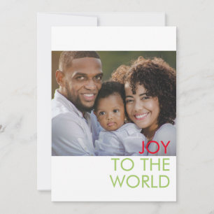Minimalist  Joy to the World  Family Photo Holiday Card