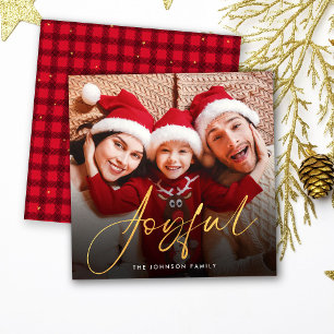Minimalist Joyful Photo Holiday Card