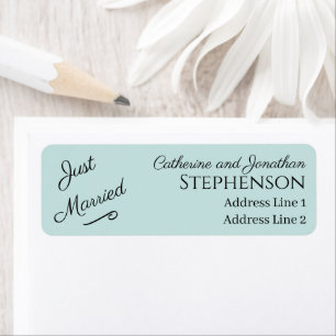 Minimalist Just Married Return Address Labels