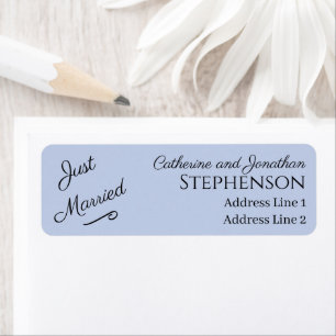 Minimalist Just Married Return Address Labels