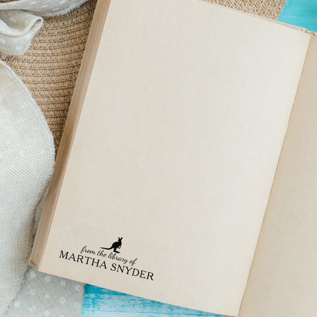 Minimalist Kangaroo From the Library Of, Book  Rubber Stamp (Creator Uploaded)