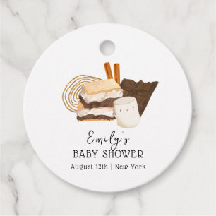 Minimalist Kawaii S'more Love & Fun Baby Shower Favour Tags
