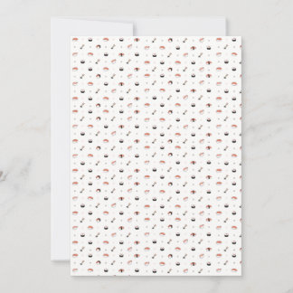 Minimalist Kawaii Sushi Pattern Cute Japanese Food Invitation