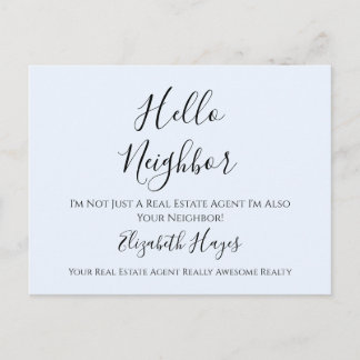 Minimalist key and home icon line art real estate postcard