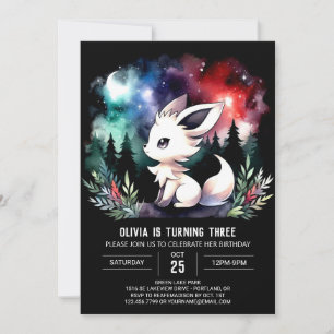 Minimalist Kids Wolf Birthday  Invitation
