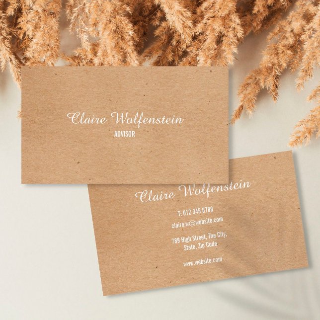Minimalist Kraft Modern Professional Business Card (Creator Uploaded)
