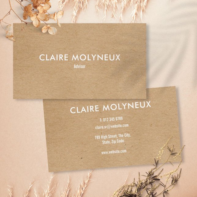 Minimalist Kraft Modern Professional Business Card (Minimalist Kraft Modern Professional Business Card)