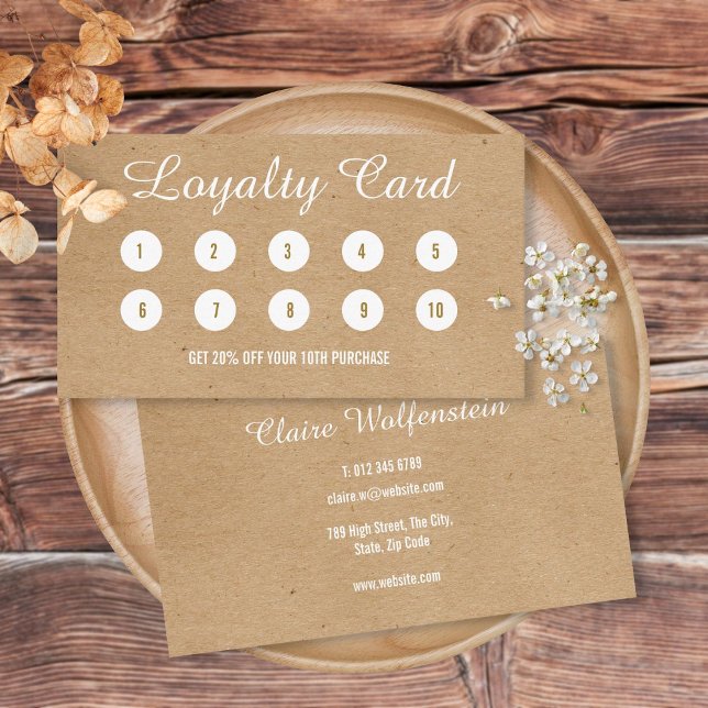 Minimalist Kraft Modern Professional Loyalty Card (Creator Uploaded)