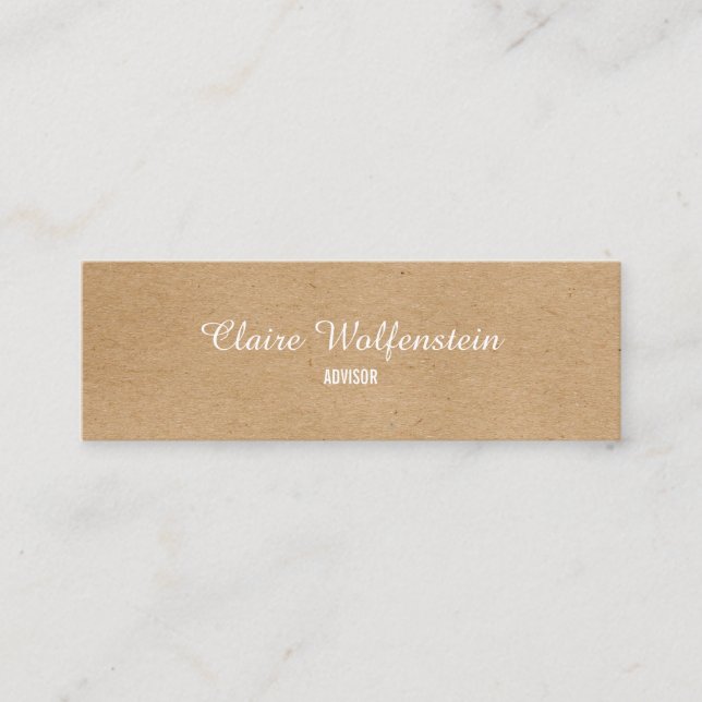 Minimalist Kraft Modern Professional Mini Business Card (Front)