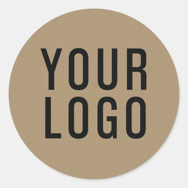 Minimalist Kraft Paper Business Logo Sticker (Front)