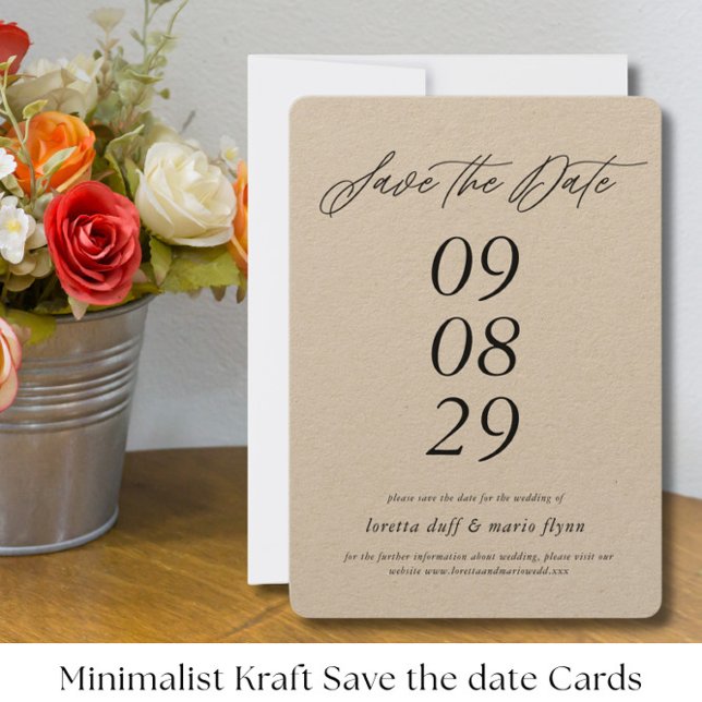 Minimalist Kraft paper Save the date Invitation (Creator Uploaded)