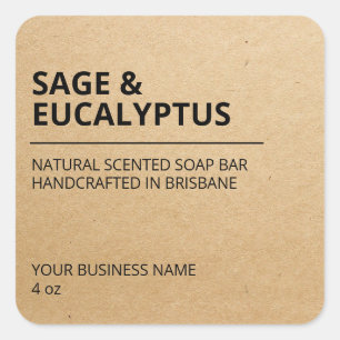 Minimalist Kraft Soap Bar Labels