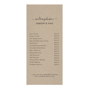 Minimalist Kraft Style Services Menu Price List