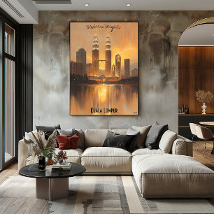 Minimalist Kuala Lumpur Skyline – Soft Tone Art Poster