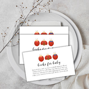 Minimalist Ladybug Family Books For Baby Shower Enclosure Card