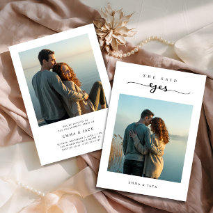 Minimalist Lake Sunset Photo Engagement Party  Invitation