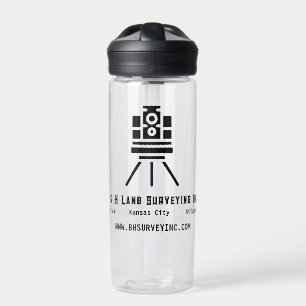 Minimalist Land Surveyor Business  Water Bottle