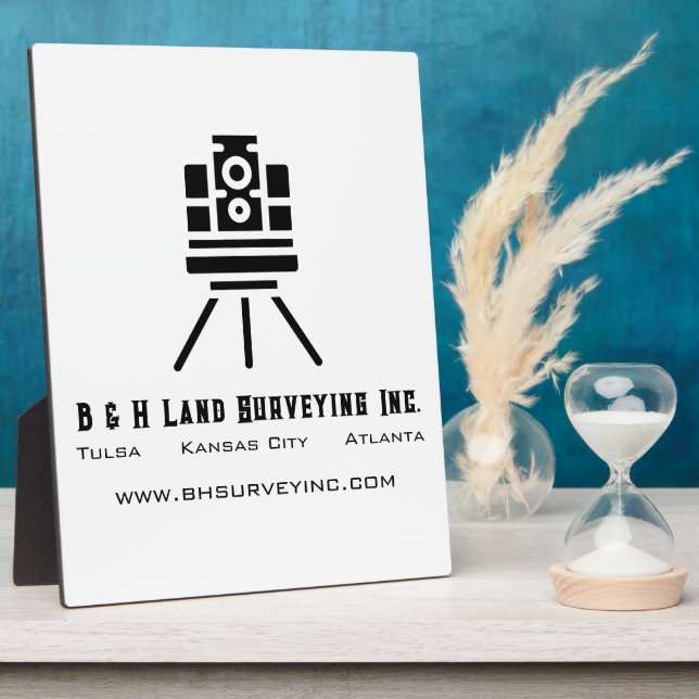 Minimalist Land Surveyor Tabletop Business Plaque (Side)