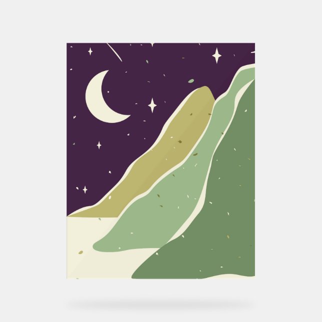 Minimalist landscape acrylic sign (Front)