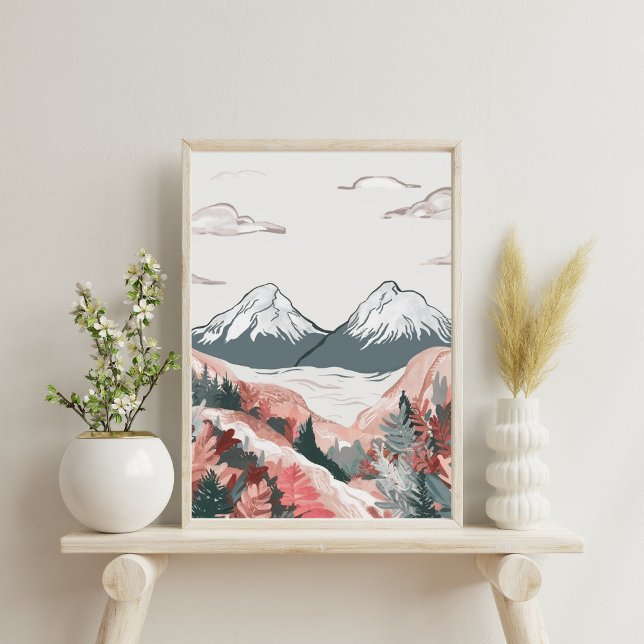 Minimalist landscape mountains poster (Creator Uploaded)