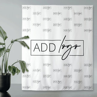 Minimalist Large Business Logo Pattern Backdrop Tapestry