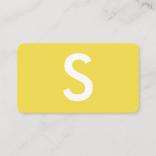 Minimalist Large Monogram / Yellow Business Card