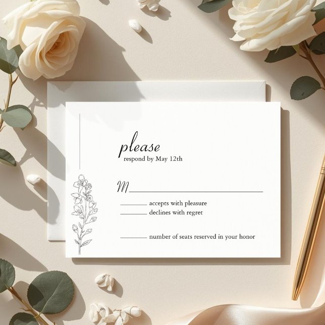 Minimalist Larkspur Wedding RSVP Card (Creator Uploaded)