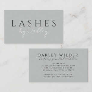 Minimalist Lash Technician Grey Business Card