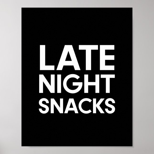 Minimalist Late night snacks wedding sign (Front)