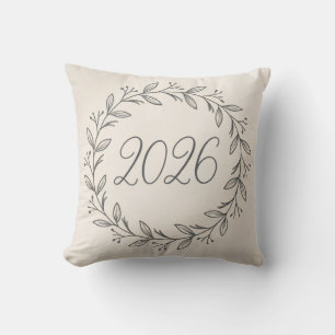Minimalist Laurel Wreath 2026 Cushion