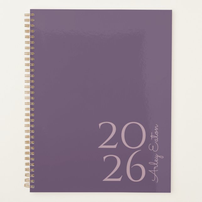Minimalist Lavender Custom Personal Monthly  Planner (Front)