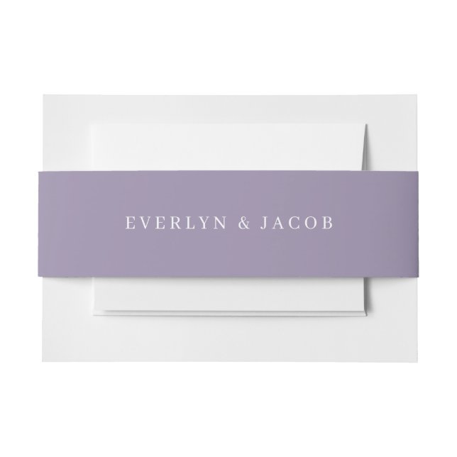 Minimalist Lavender Invitation Belly Band (Front Example)