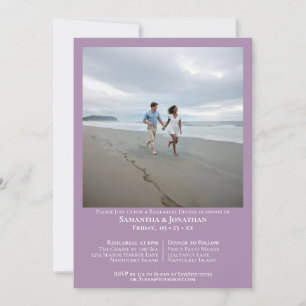 Minimalist Lavender Photo Wedding Rehearsal Dinner Invitation