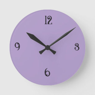 Minimalist Lavender Purple Round Wall Clock
