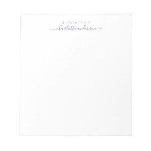 Minimalist Lavender Script Lettering Personalised  Notepad