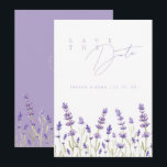 Minimalist Lavender Wildflowers Initials Wedding Save The Date<br><div class="desc">Elevate your wedding with our modern, Minimalist Lavender Wildflowers Initials Wedding Save the Date Cards, featuring delicate lilac and lavender hues that evoke the beauty of spring and summer. These simple yet elegant designs capture the essence of wildflowers, perfect for a charming and romantic celebration, along with the couple's initials,...</div>