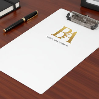 Minimalist Law Firm Monogram Clipboard
