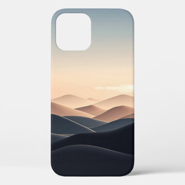 Minimalist Layered Hills Phone Case - Ethereal Des (Back)